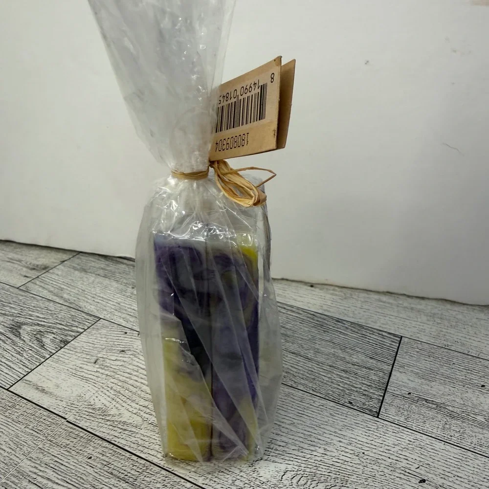 Body & Earth Lavender Sleep Potion Handmade Soap 2 Piece Set Purple Yellow 2.6oz